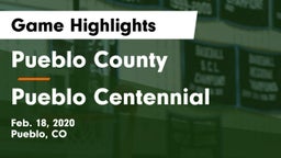 Pueblo County  vs Pueblo Centennial Game Highlights - Feb. 18, 2020