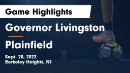 Governor Livingston  vs Plainfield  Game Highlights - Sept. 20, 2022
