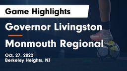Governor Livingston  vs Monmouth Regional  Game Highlights - Oct. 27, 2022