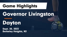 Governor Livingston  vs Dayton  Game Highlights - Sept. 30, 2023