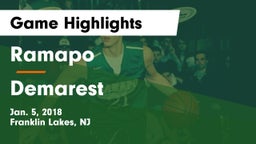 Ramapo  vs Demarest Game Highlights - Jan. 5, 2018