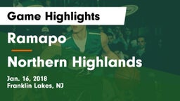 Ramapo  vs Northern Highlands Game Highlights - Jan. 16, 2018