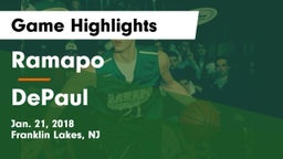 Ramapo  vs DePaul Game Highlights - Jan. 21, 2018