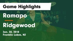 Ramapo  vs Ridgewood Game Highlights - Jan. 30, 2018