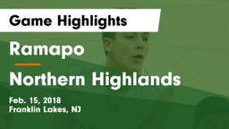 Ramapo  vs Northern Highlands Game Highlights - Feb. 15, 2018