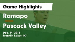 Ramapo  vs Pascack Valley Game Highlights - Dec. 14, 2018