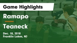 Ramapo  vs Teaneck Game Highlights - Dec. 18, 2018