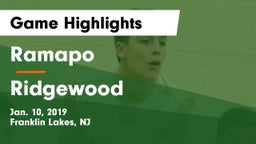 Ramapo  vs Ridgewood Game Highlights - Jan. 10, 2019