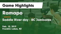 Ramapo  vs Saddle River day - BC Jamboree Game Highlights - Feb. 10, 2019