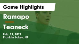 Ramapo  vs Teaneck Game Highlights - Feb. 21, 2019