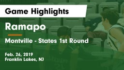 Ramapo  vs Montville - States 1st Round Game Highlights - Feb. 26, 2019