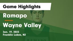 Ramapo  vs Wayne Valley  Game Highlights - Jan. 19, 2023