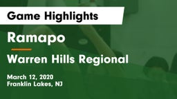 Ramapo  vs Warren Hills Regional  Game Highlights - March 12, 2020