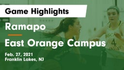 Ramapo  vs East Orange Campus  Game Highlights - Feb. 27, 2021