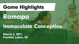 Ramapo  vs Immaculate Conception  Game Highlights - March 6, 2021
