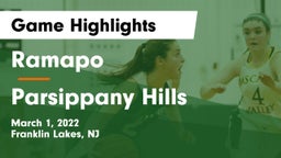 Ramapo  vs Parsippany Hills  Game Highlights - March 1, 2022