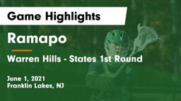 Ramapo  vs Warren Hills - States 1st Round Game Highlights - June 1, 2021