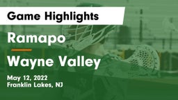 Ramapo  vs Wayne Valley  Game Highlights - May 12, 2022