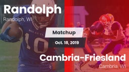 Matchup: Randolph  vs. Cambria-Friesland  2019