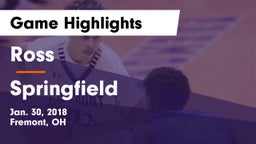 Ross  vs Springfield Game Highlights - Jan. 30, 2018