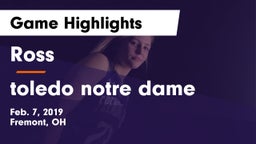 Ross  vs toledo notre dame Game Highlights - Feb. 7, 2019