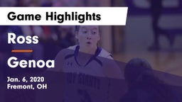 Ross  vs Genoa  Game Highlights - Jan. 6, 2020