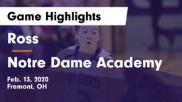 Ross  vs Notre Dame Academy  Game Highlights - Feb. 13, 2020