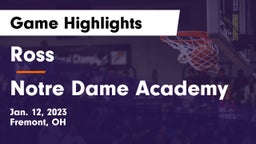 Ross  vs Notre Dame Academy  Game Highlights - Jan. 12, 2023