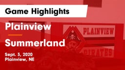 Plainview  vs Summerland  Game Highlights - Sept. 3, 2020
