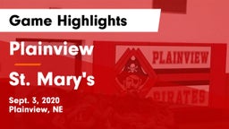 Plainview  vs St. Mary's  Game Highlights - Sept. 3, 2020