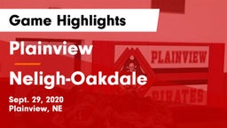 Plainview  vs Neligh-Oakdale  Game Highlights - Sept. 29, 2020