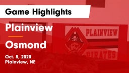 Plainview  vs Osmond  Game Highlights - Oct. 8, 2020