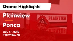 Plainview  vs Ponca Game Highlights - Oct. 17, 2020