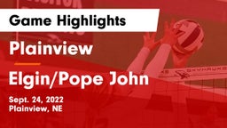 Plainview  vs Elgin/Pope John  Game Highlights - Sept. 24, 2022