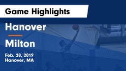 Hanover  vs Milton  Game Highlights - Feb. 28, 2019