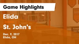 Elida  vs St. John's  Game Highlights - Dec. 9, 2017