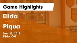 Elida  vs Piqua  Game Highlights - Jan. 13, 2018