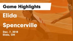 Elida  vs Spencerville  Game Highlights - Dec. 7, 2018