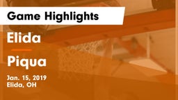 Elida  vs Piqua  Game Highlights - Jan. 15, 2019