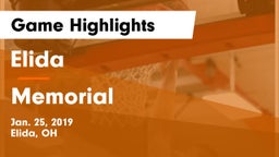 Elida  vs Memorial  Game Highlights - Jan. 25, 2019