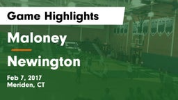 Maloney  vs Newington  Game Highlights - Feb 7, 2017
