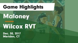 Maloney  vs Wilcox RVT Game Highlights - Dec. 30, 2017