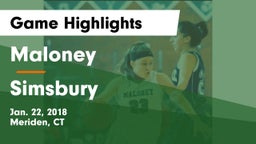 Maloney  vs Simsbury  Game Highlights - Jan. 22, 2018
