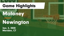 Maloney  vs Newington  Game Highlights - Jan. 3, 2020