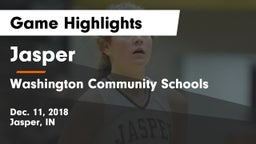 Jasper  vs Washington Community Schools Game Highlights - Dec. 11, 2018