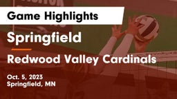 Springfield  vs Redwood Valley Cardinals Game Highlights - Oct. 5, 2023