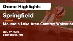 Springfield  vs Mountain Lake Area-Comfrey Wolverines Game Highlights - Oct. 19, 2023