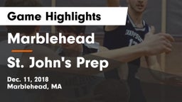 Marblehead  vs St. John's Prep Game Highlights - Dec. 11, 2018