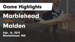 Marblehead  vs Malden Game Highlights - Feb. 16, 2019
