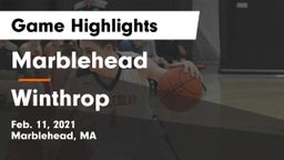 Marblehead  vs Winthrop   Game Highlights - Feb. 11, 2021